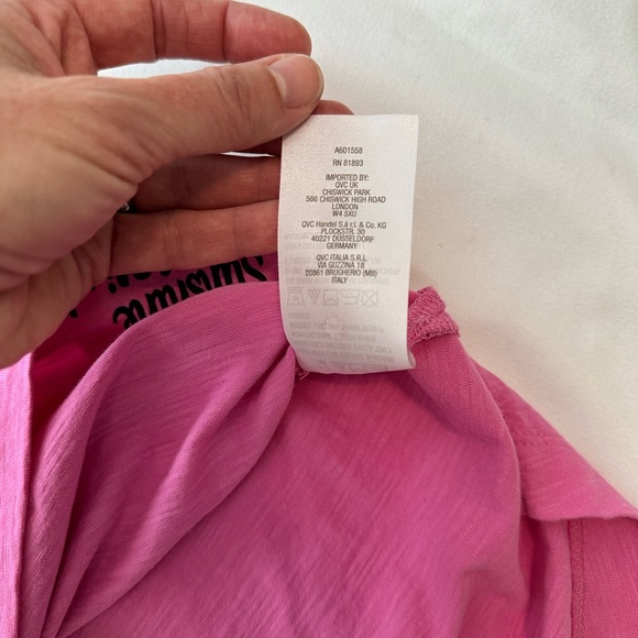 Studio Park x Kerstin Lindquist Isabella Crew Neck Tee, Pink Rose, Sz Small - Picture 3 of 6